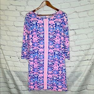 Lilly Pulitzer Long Sleeve Blue & Pink Floral Print Dress
Size Large